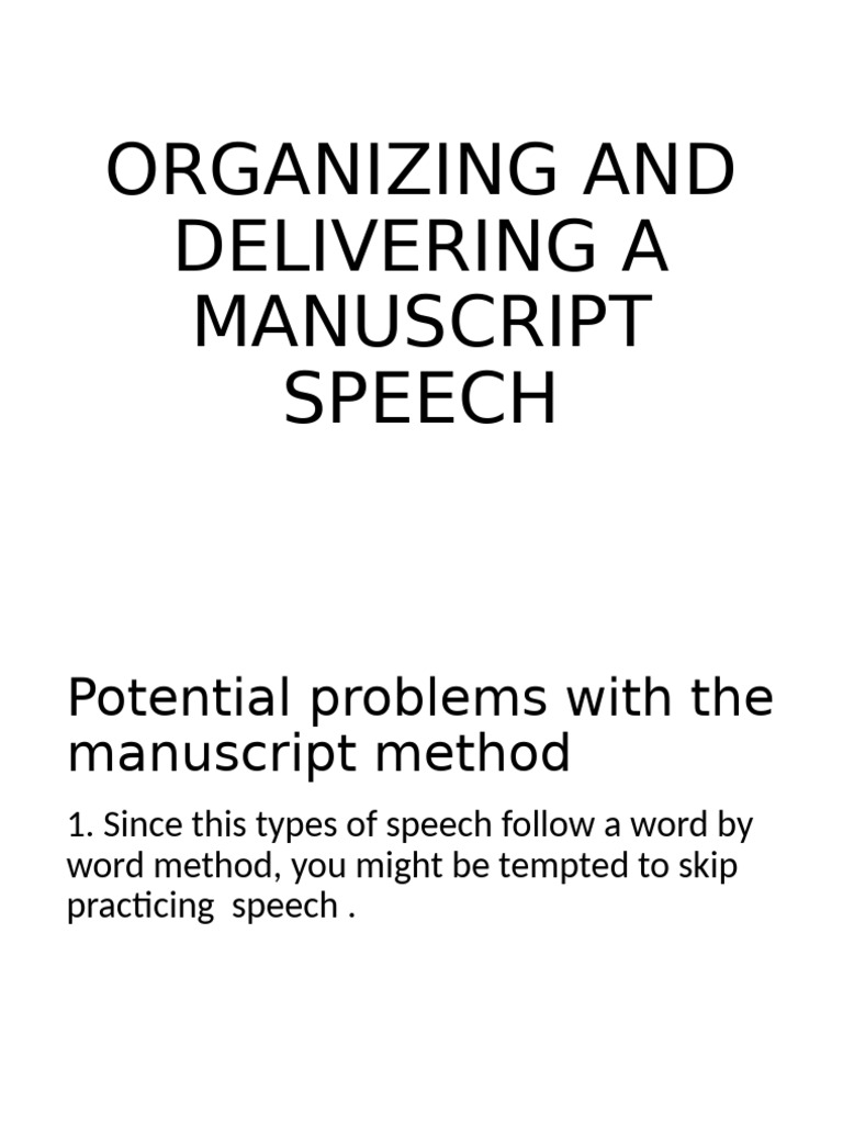 Mastering Manuscript Speech Delivery | PDF | Human Communication