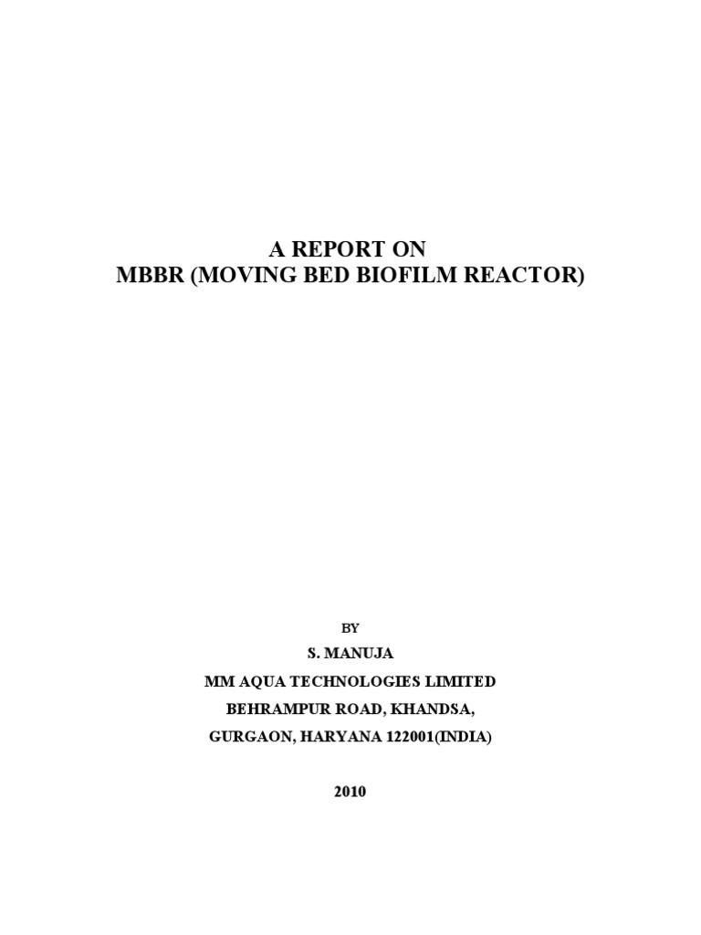 MBBR Treatment System Overview and Design | PDF | Home & Garden ...