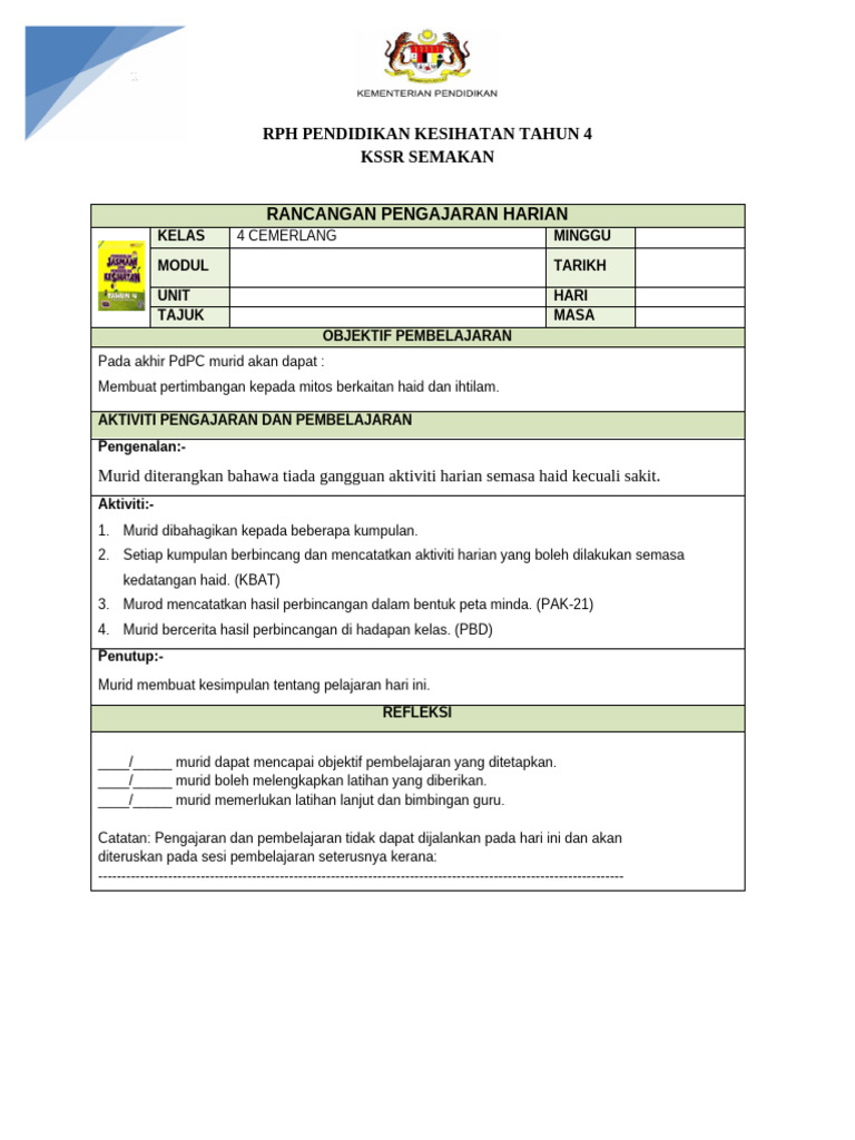 RPH PK THN 4 New | PDF