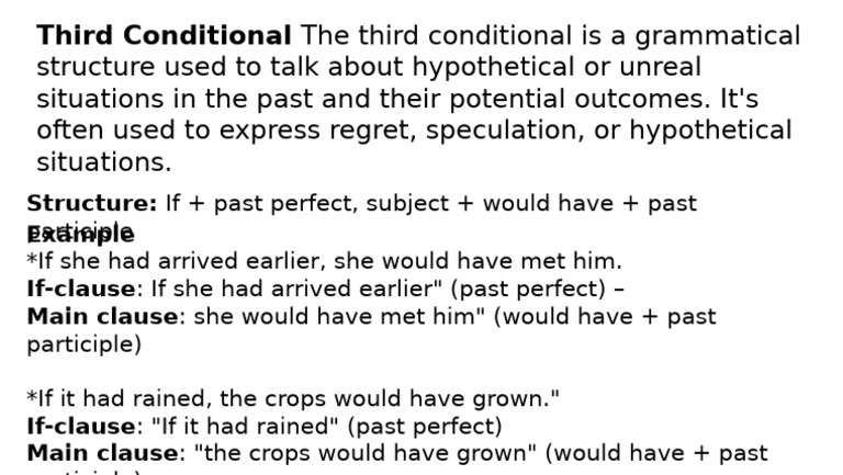 Understanding the Third Conditional | PDF