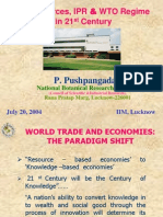 Bioresources, IPR & WTO Regime in 21 Century: P. Pushpangadan