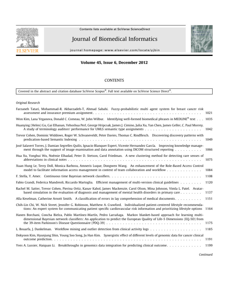 Biomedical Informatics Research Highlights | PDF | Information Science