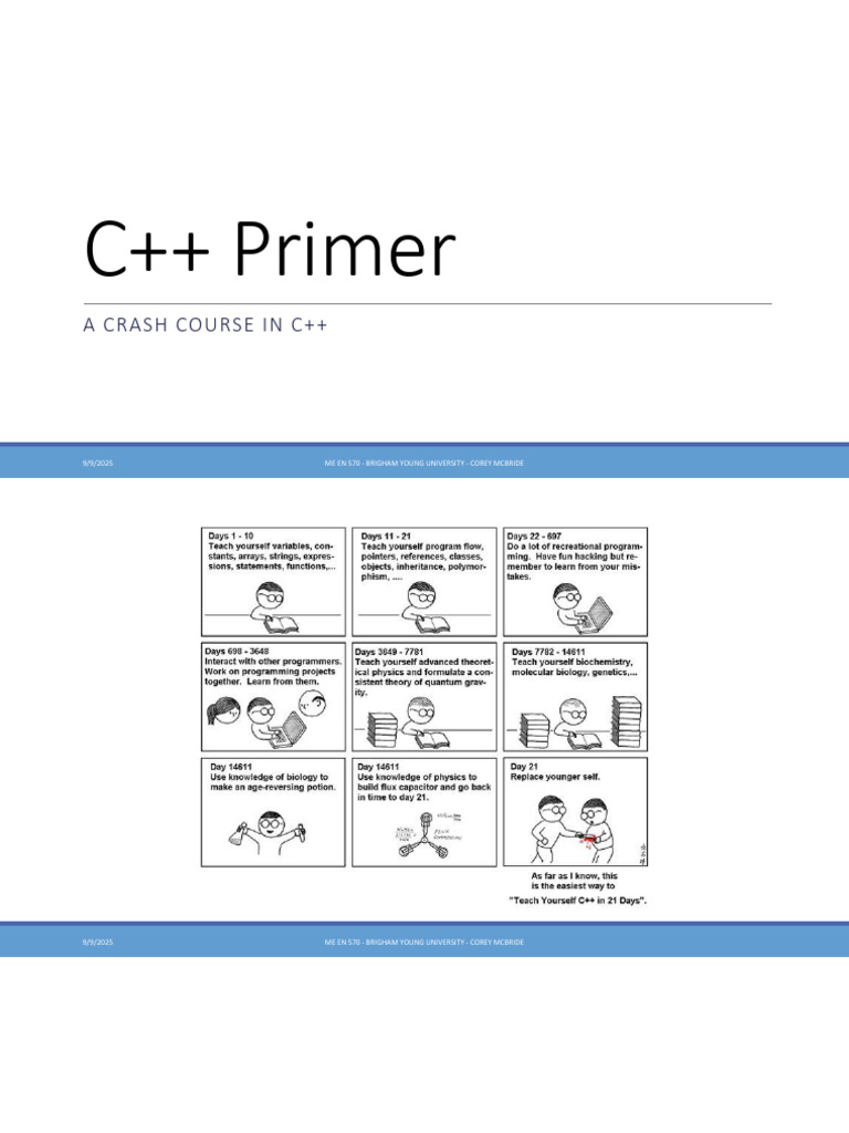C++ Primer: A Crash Course Guide | PDF | Constructor (Object Oriented ...