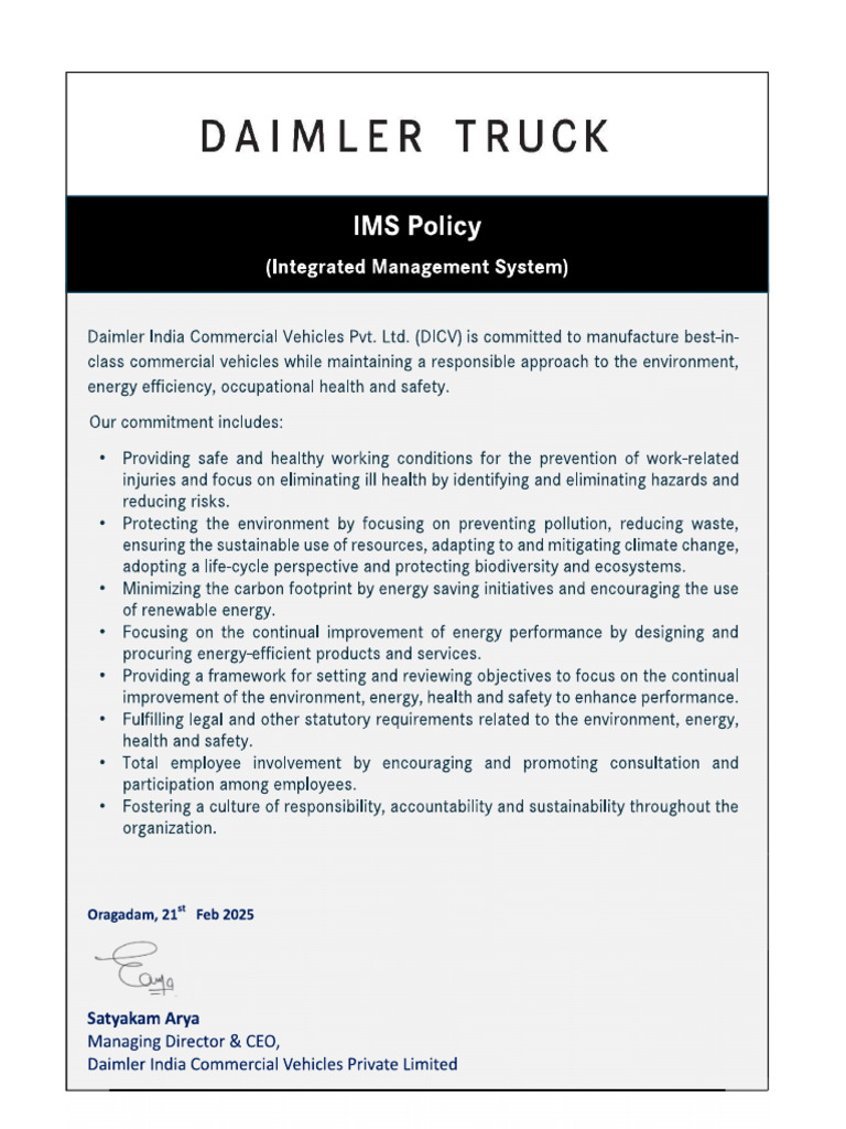 IMS Policy 7 | PDF