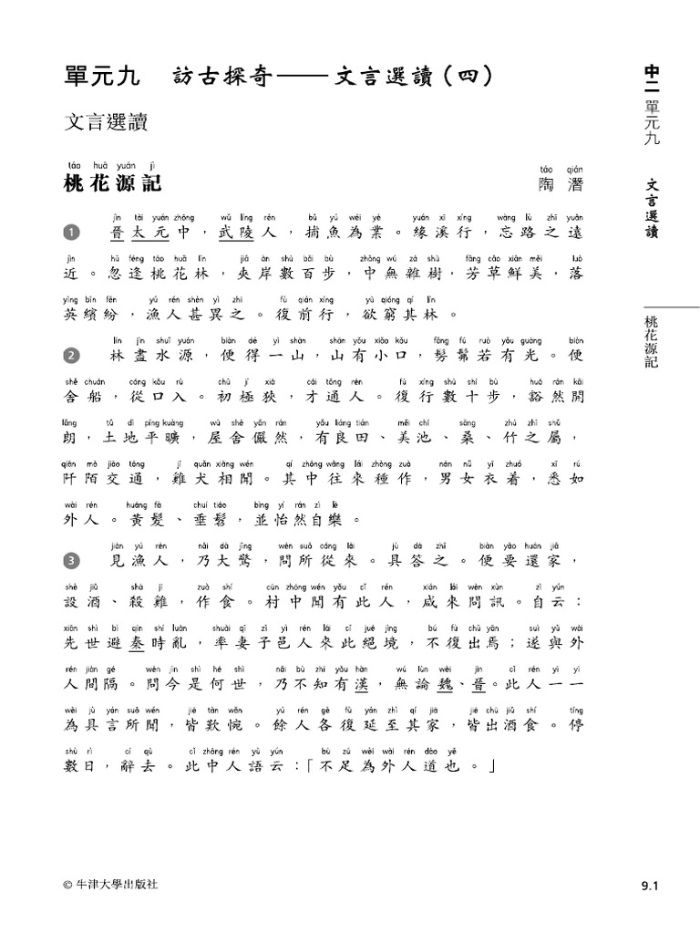 桃花源記 課文問答 | PDF