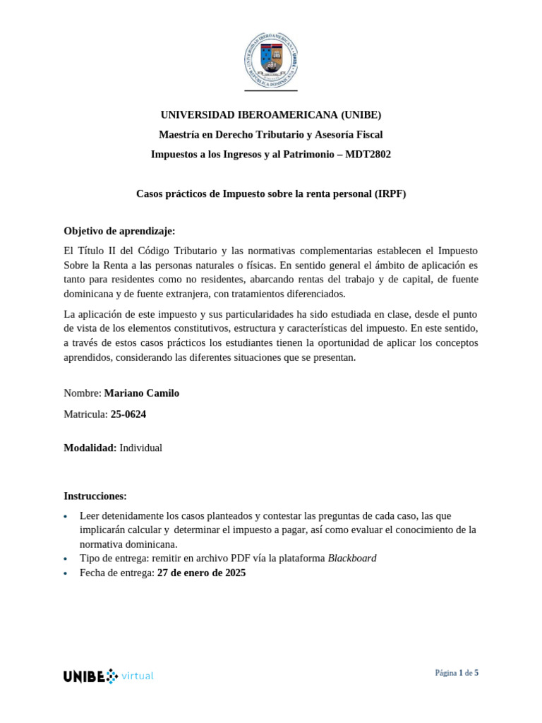 Impuestos A Los Ingresos y Al Patrimonio - MDT2802 | PDF | Impuesto ...