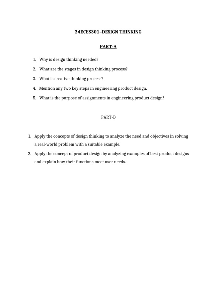 Design Thinking in Engineering Product Design | PDF