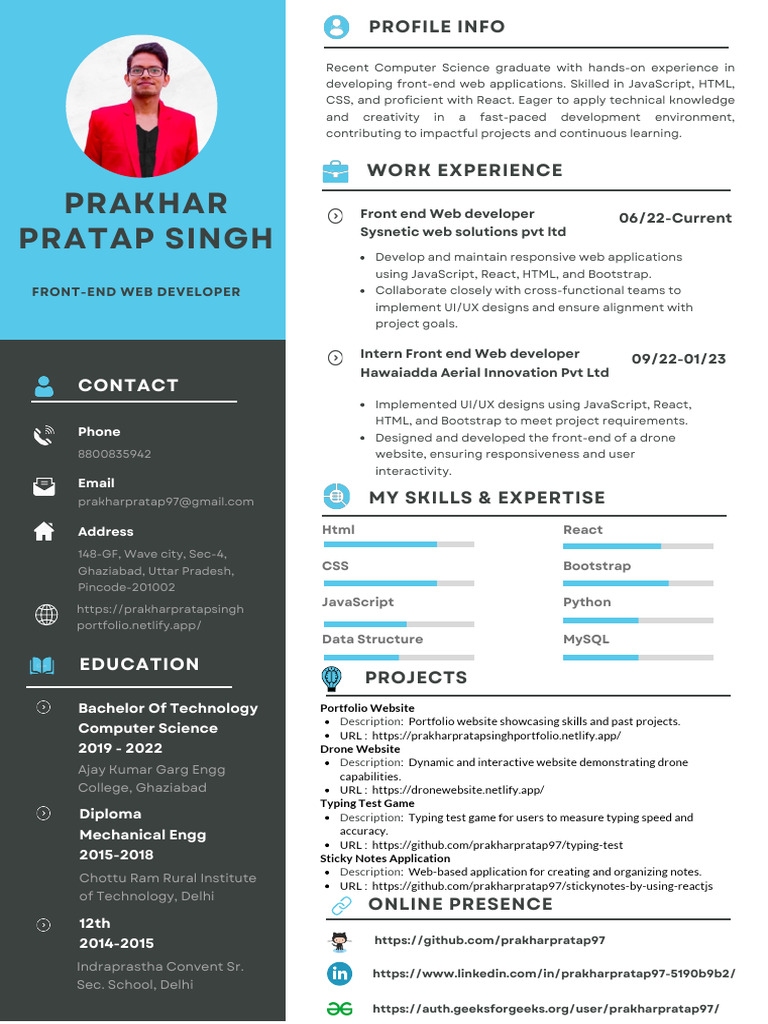 Prakhar Pratap Singh Exp | PDF | Websites | Bootstrap (Front End Framework)