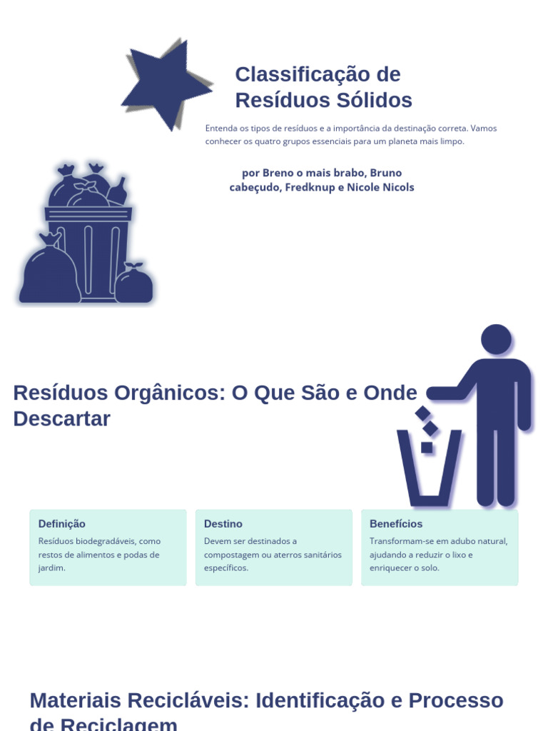 Classificação e Descarte de Resíduos | PDF | Desperdício | Reciclagem