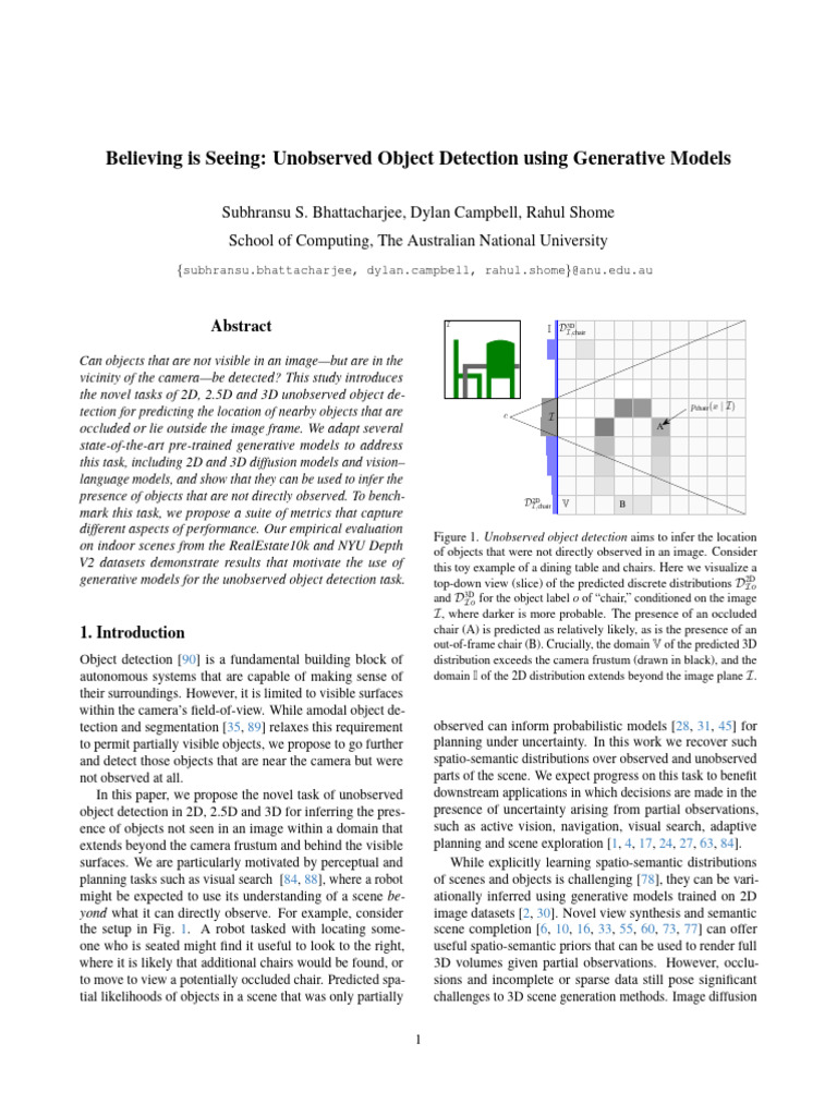 Unobserved Object Detection with Generative Models | PDF