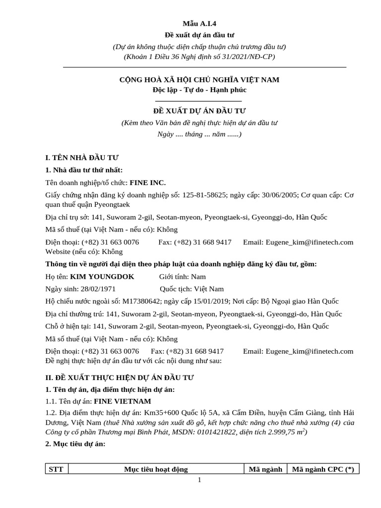 FINE de Xuat Dau Tu | PDF