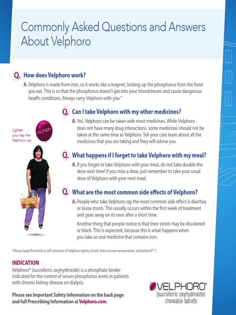 Velphoro: FAQs and Safety Information | PDF | Pharmacology | Clinical ...