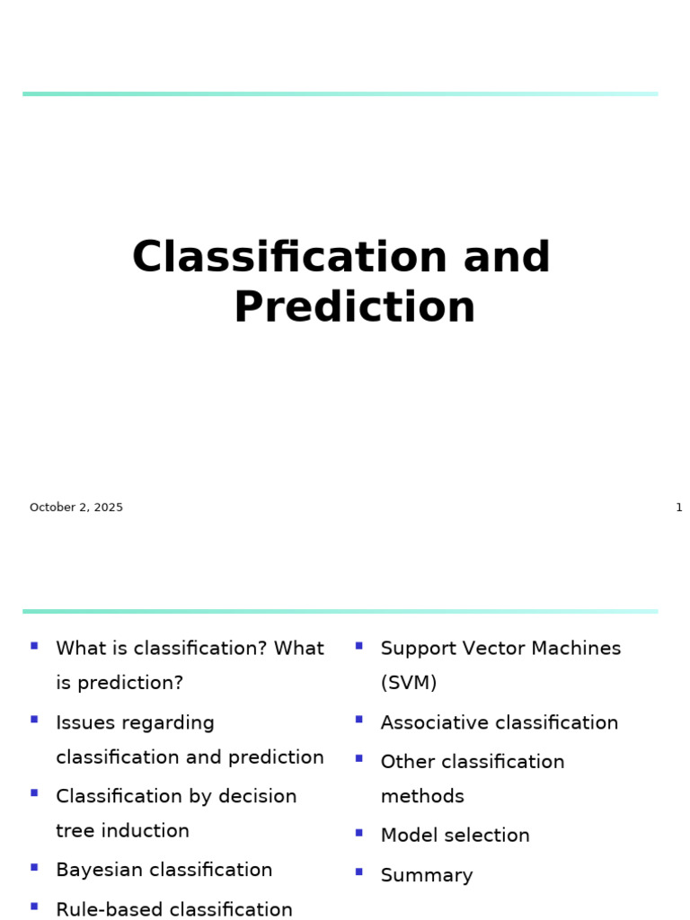 Classification and Prediction Techniques | PDF | Statistical ...
