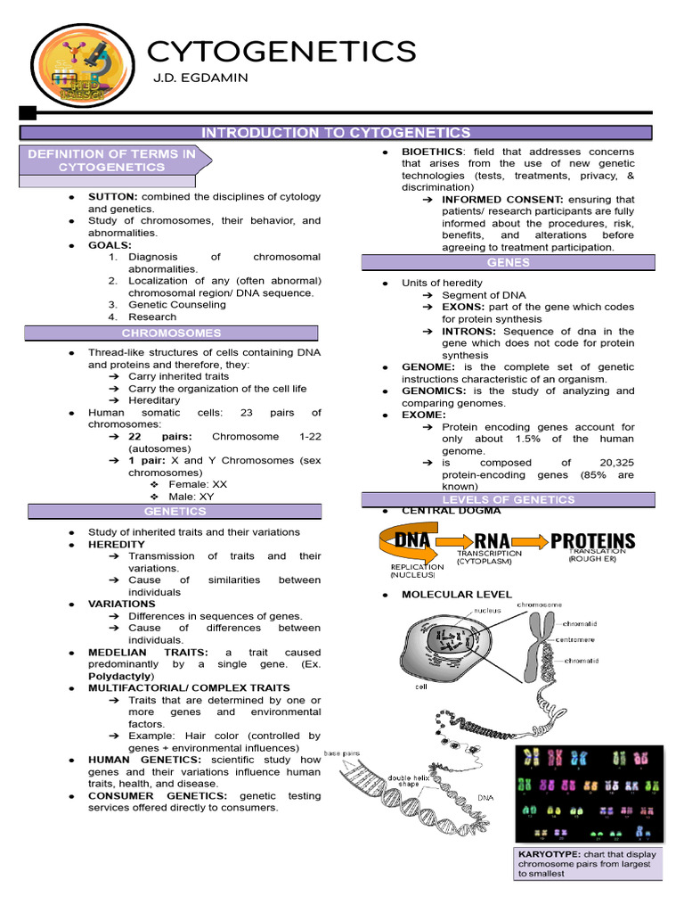 Cytogenetics Master Notes 1 | PDF | Biological Membrane | Mitosis
