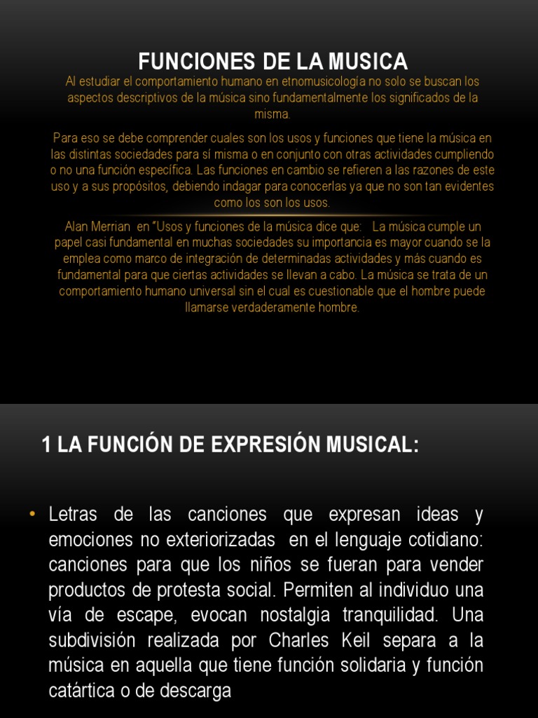 Funciones De La Musica