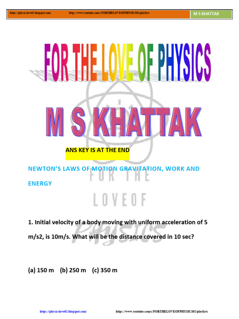 Newton's Laws: Motion & Energy Quiz | PDF | Force | Newton's Laws Of Motion