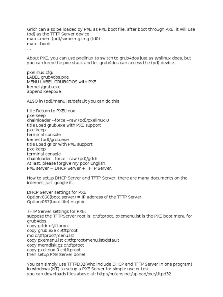 PXE Boot Setup Guide | PDF