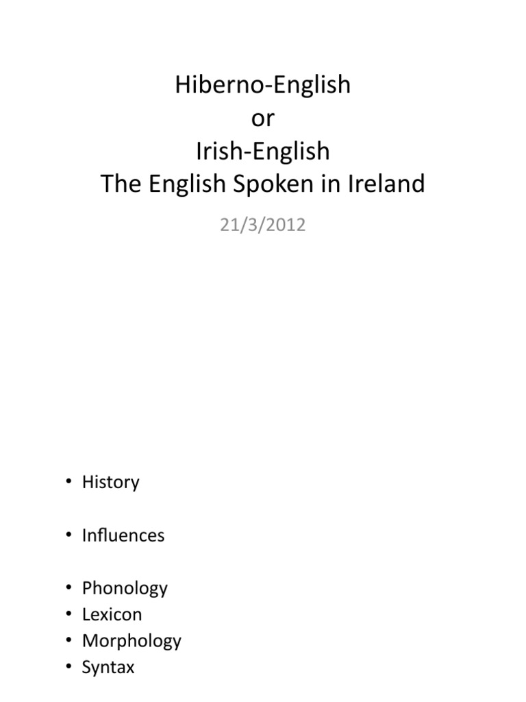 Understanding Hiberno-English Dialects | PDF | English Language ...