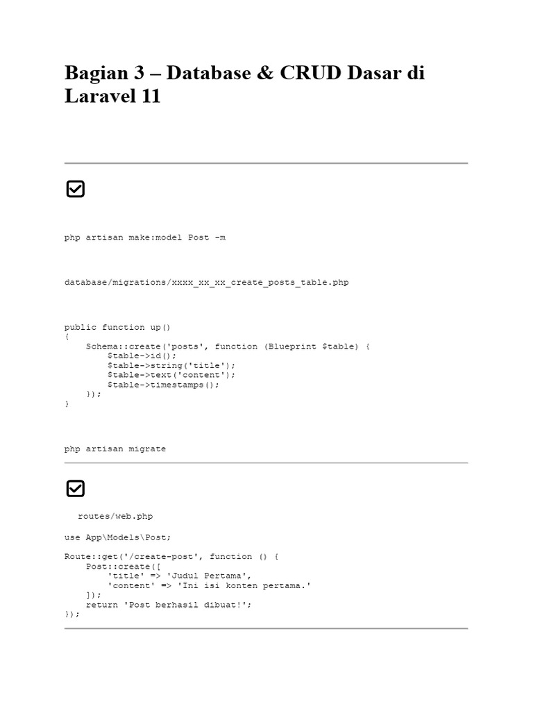 Tutorial Lengkap Laravel 11 Part 3 | PDF