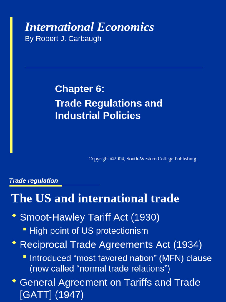 Trade Regulations and Policies Overview | PDF | Most Favoured Nation ...