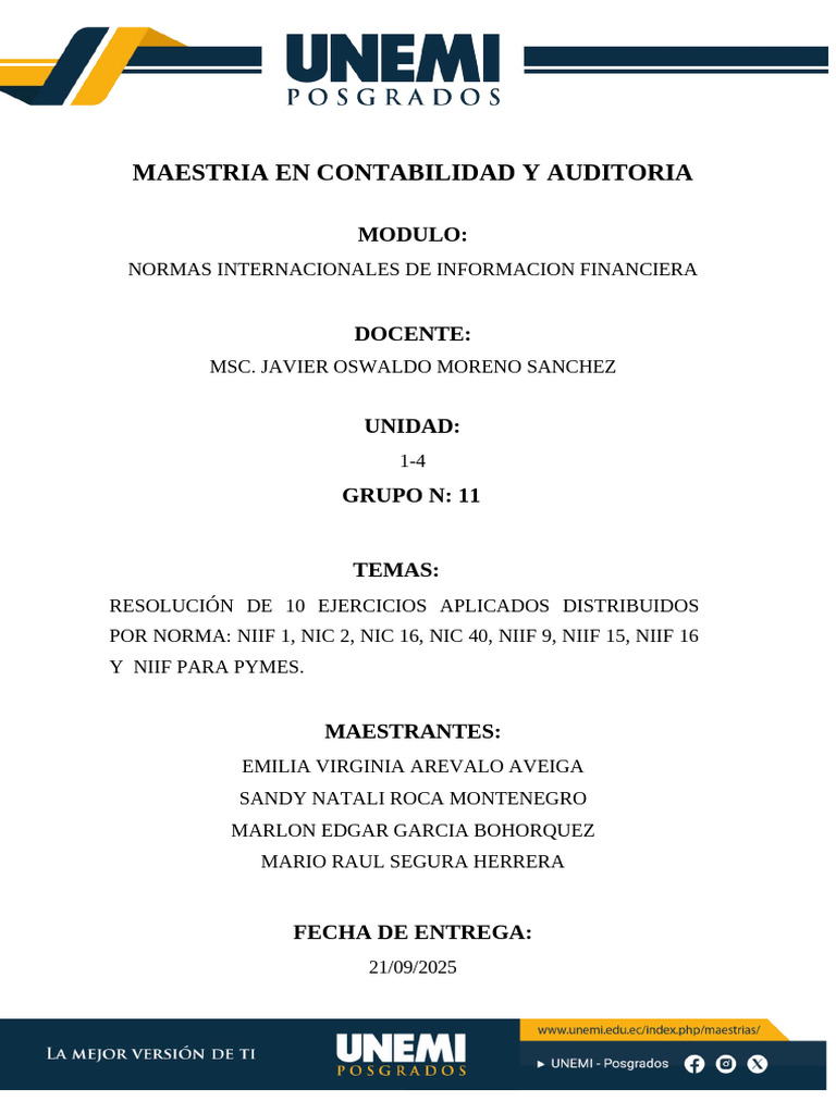 Tarea 2 Normas Internacionales de Información Financiera Grupo 11 | PDF ...
