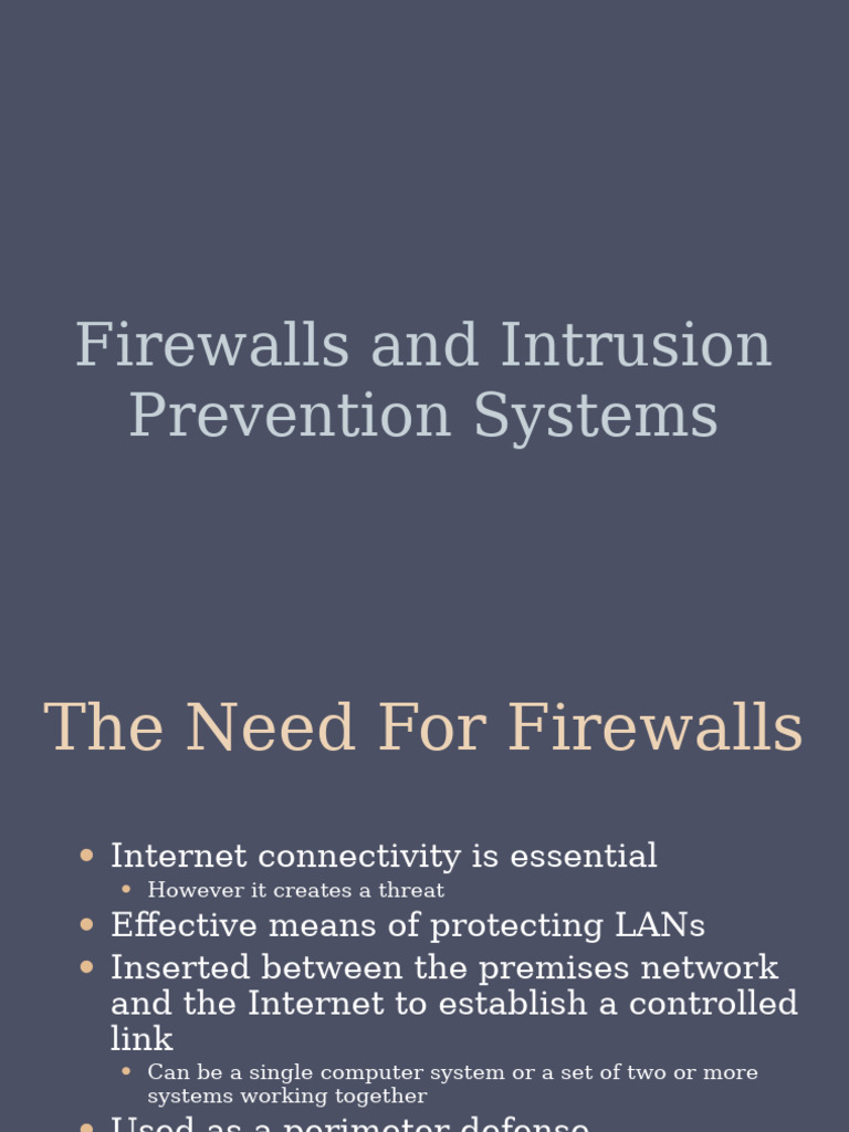 Firewalls and Intrusion Prevention Systems | PDF | Firewall (Computing ...
