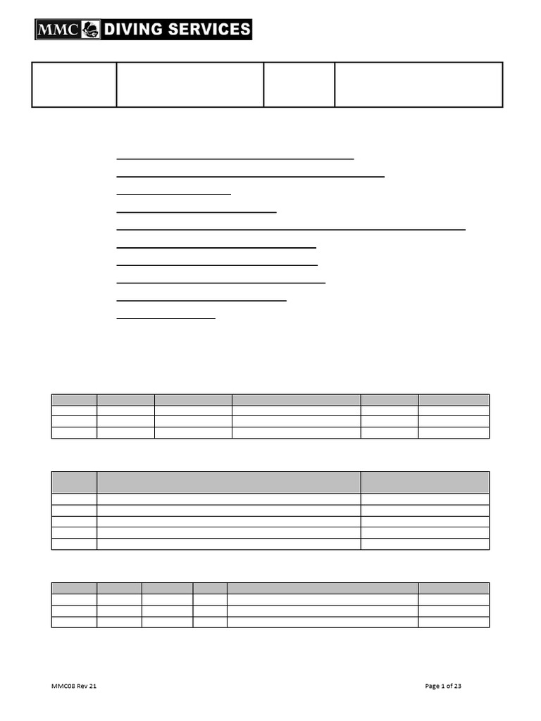 Lightweight Scuba Dive Project Plan | PDF | Scuba Diving | Underwater ...