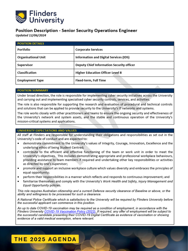Vpcs Ids Senior Security Operations Engineer | PDF | Computer Security ...