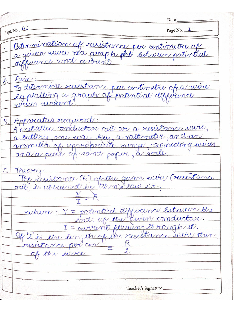 Physics Practical - Experiments 1 To 4 | PDF
