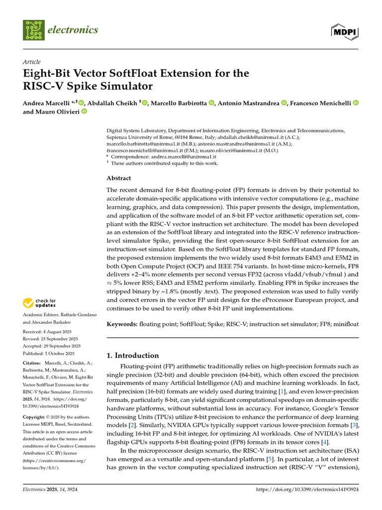 RISC-V Spike: 8-Bit SoftFloat Extension | PDF | Computing | Computer ...