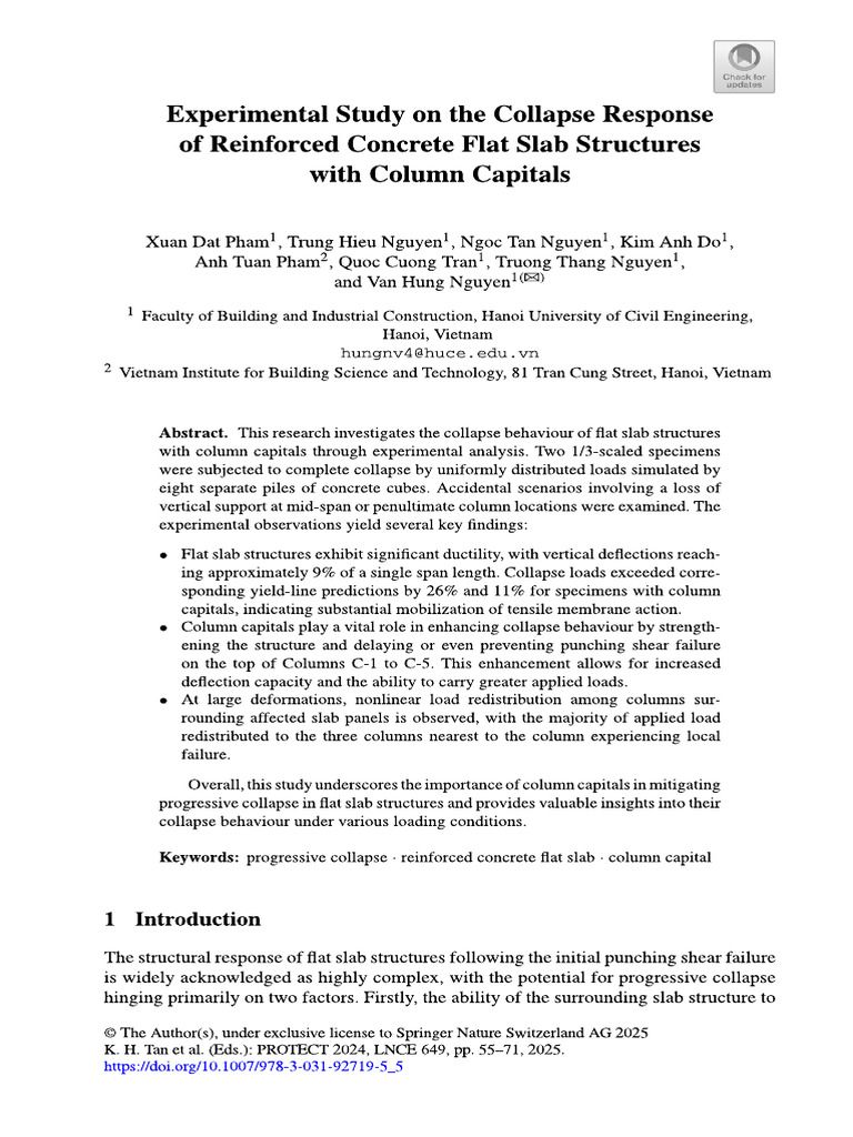 Experimental Study On The Collapse Response of Reinforced Concrete Flat ...
