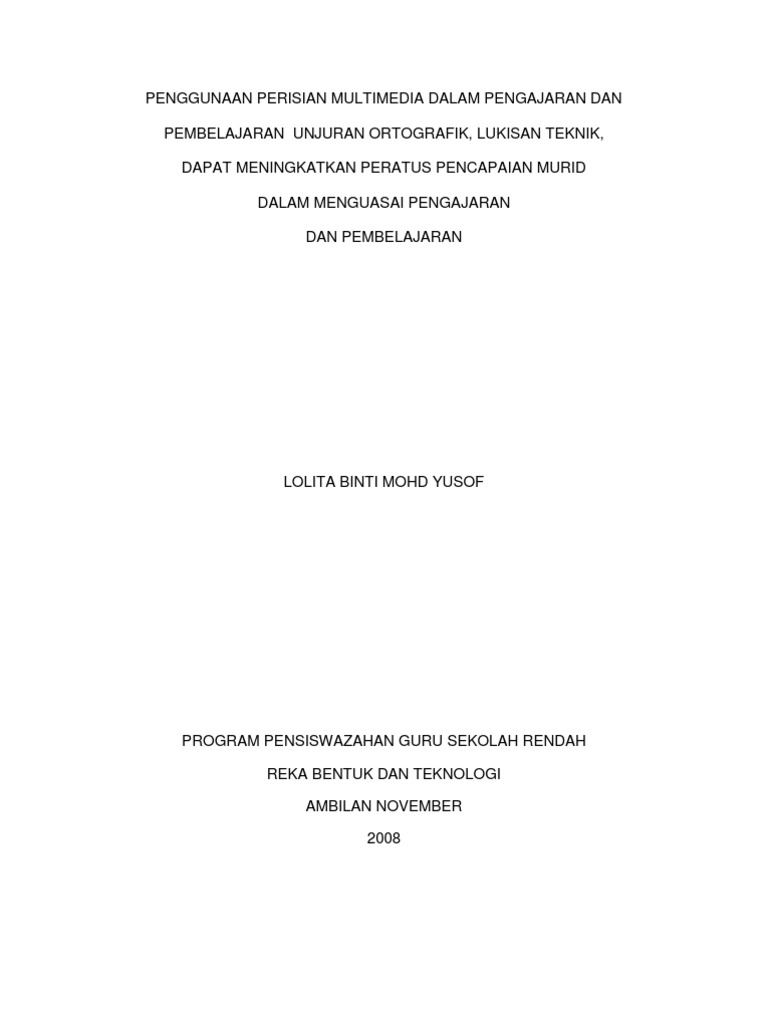 Muka Depan Kajian Tindakan Pdf