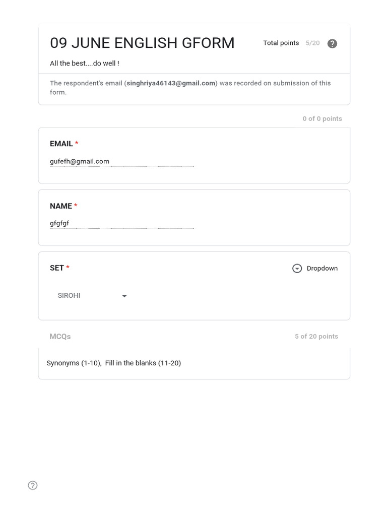 09 June English Gform | PDF