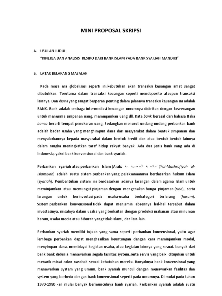 Contoh Proposal Skripsi Hukum Ekonomi Syariah Pejuang Skripsi