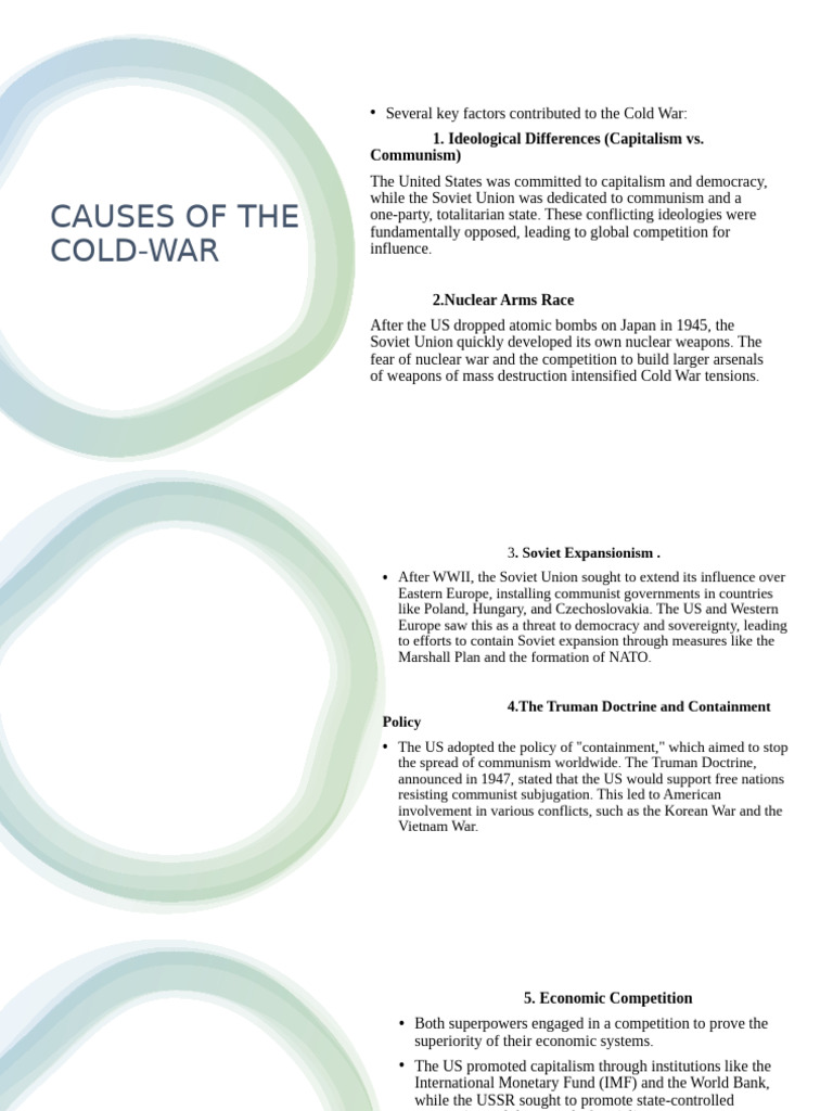 CAUSES OF THE COLD-WAR For Year Ten Grade | PDF | Cold War | Soviet Union