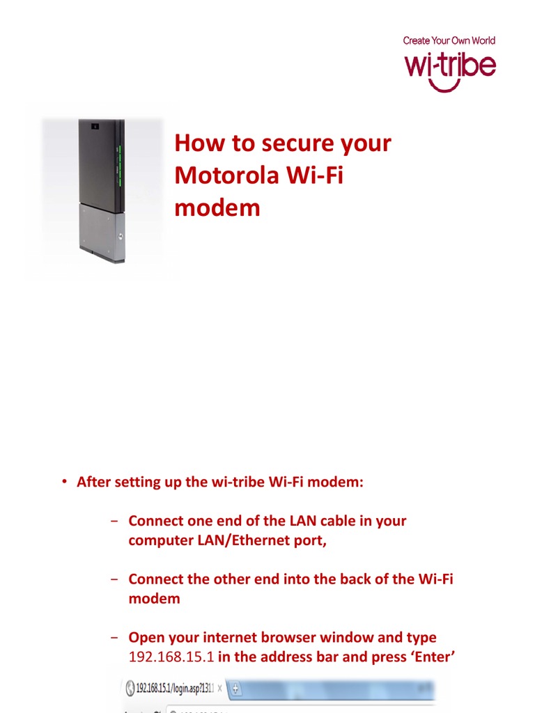 Secure Motorola Wi-Fi Modem Guide | PDF | Computers