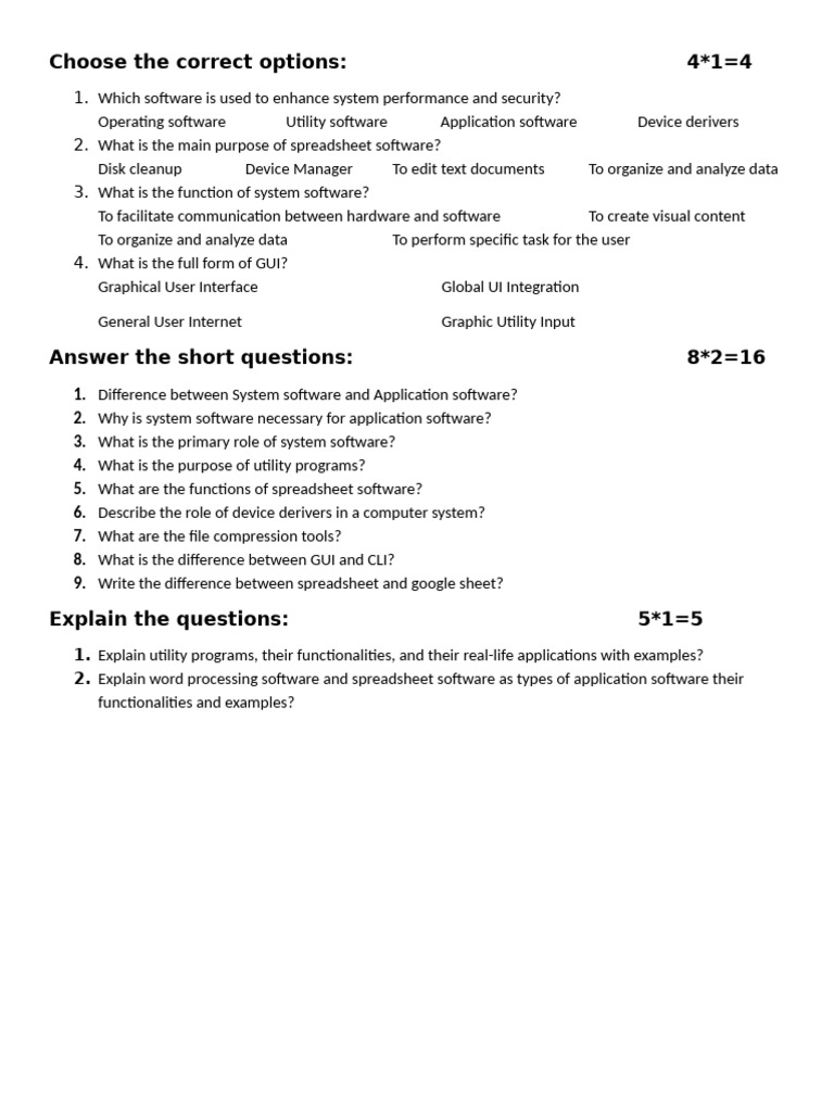 Software Types and Functions Explained | PDF
