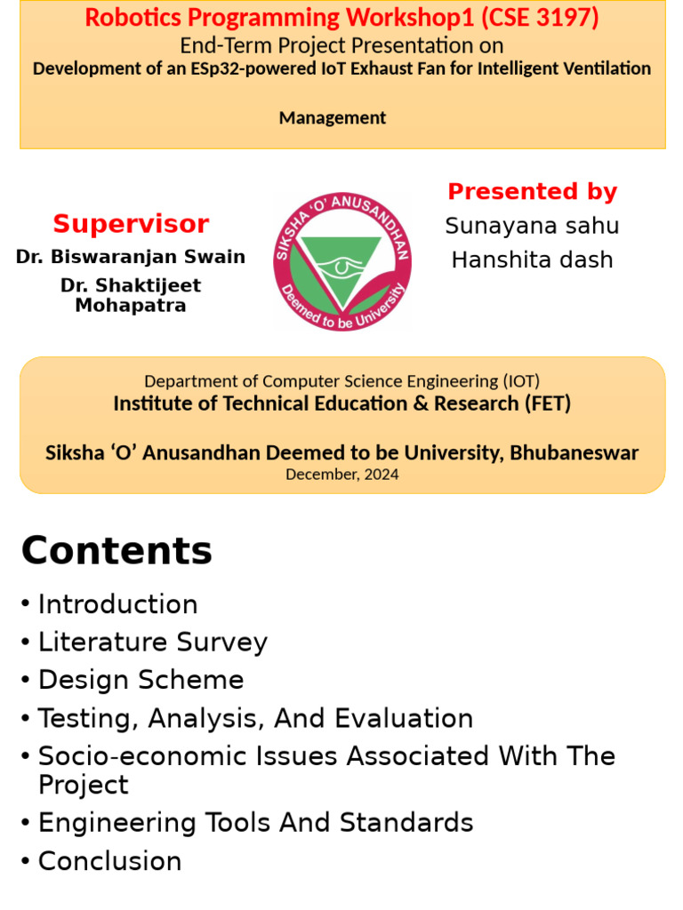 End-Term Project Presentation Template (GRPNO.14) | PDF | Internet Of ...