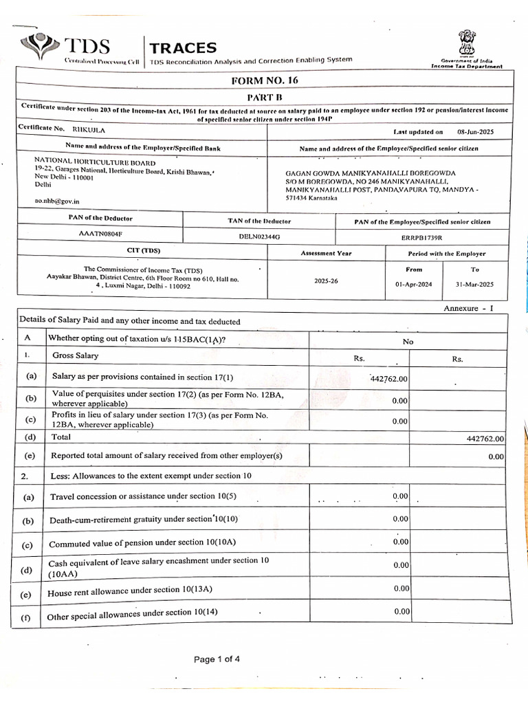 Form 16 B | PDF