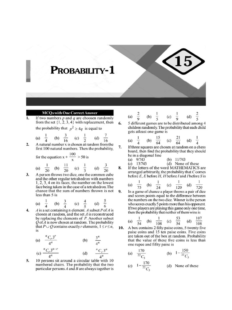 Jee Mains-Maths Practice Questions-Chapterwise-4 | PDF