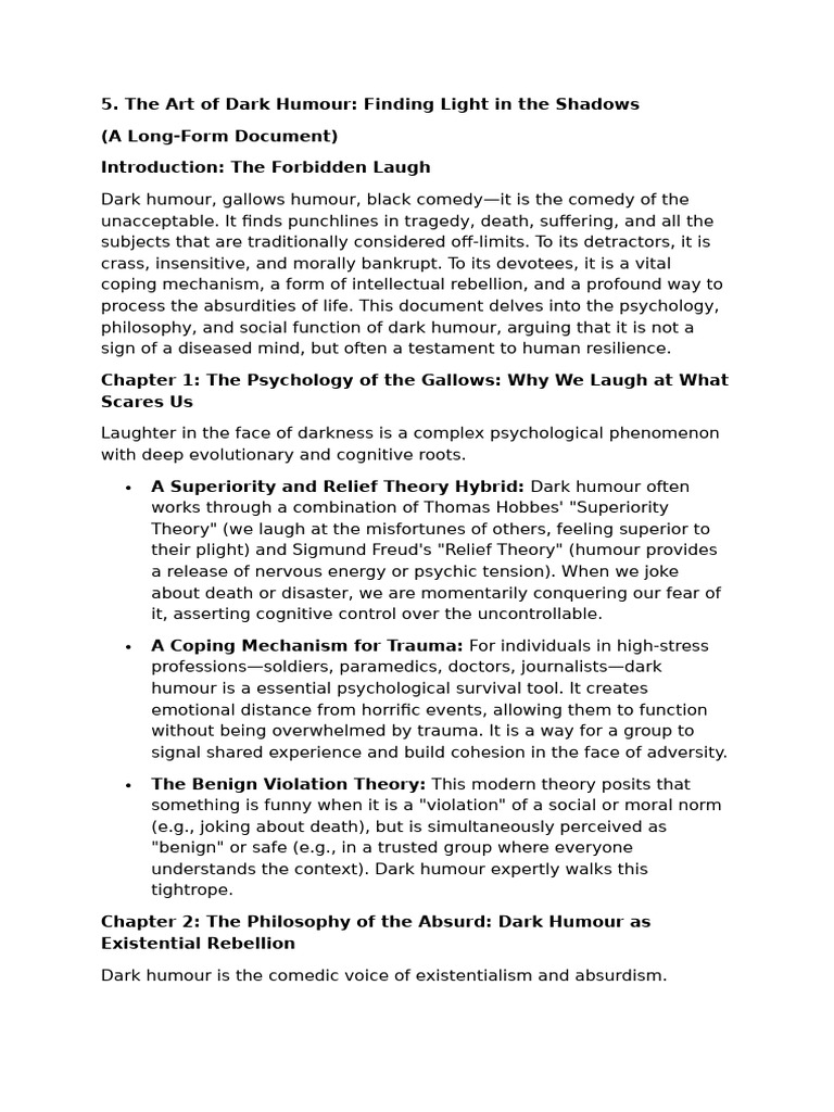 The Dark Humour PDF Humour Psychology