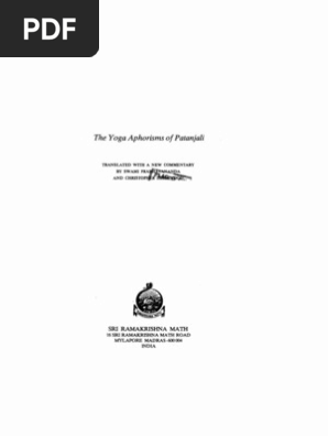 The Yoga Aphorisms Of Patanjai Sri Ramakrishna Math - 