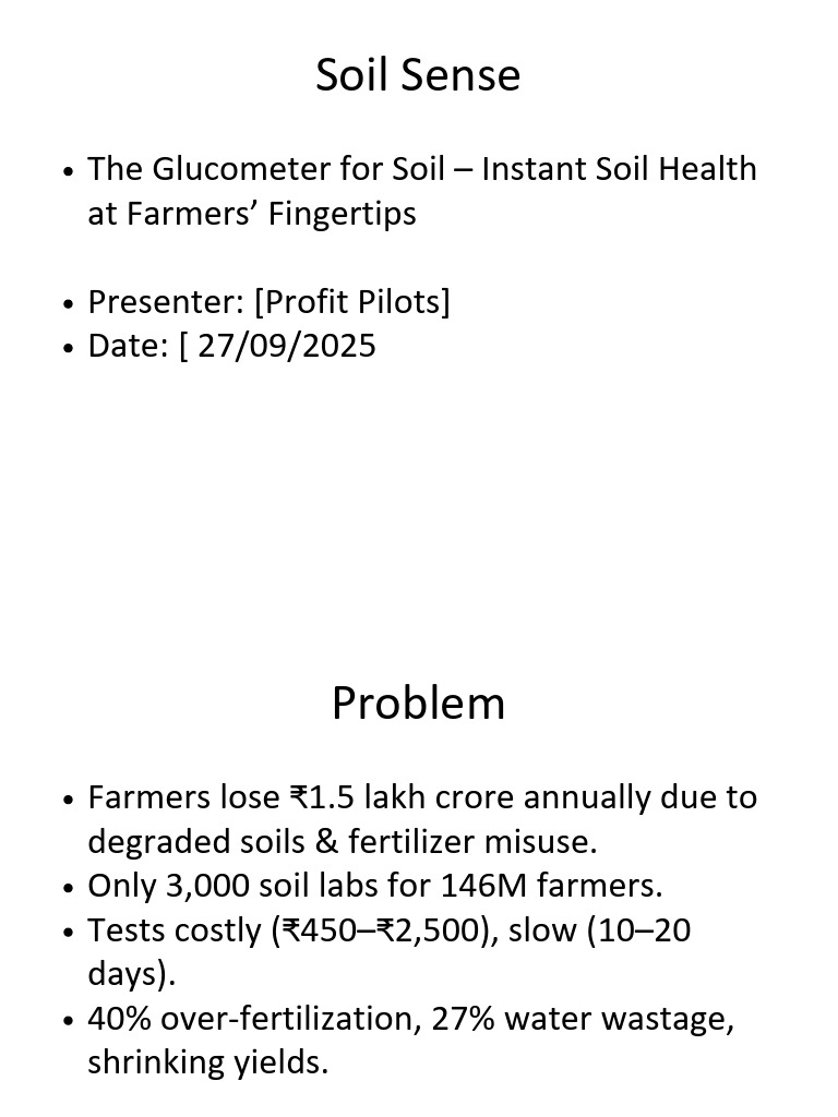 Soil Sense Pitch Deck | PDF | Soil | Fertilizer