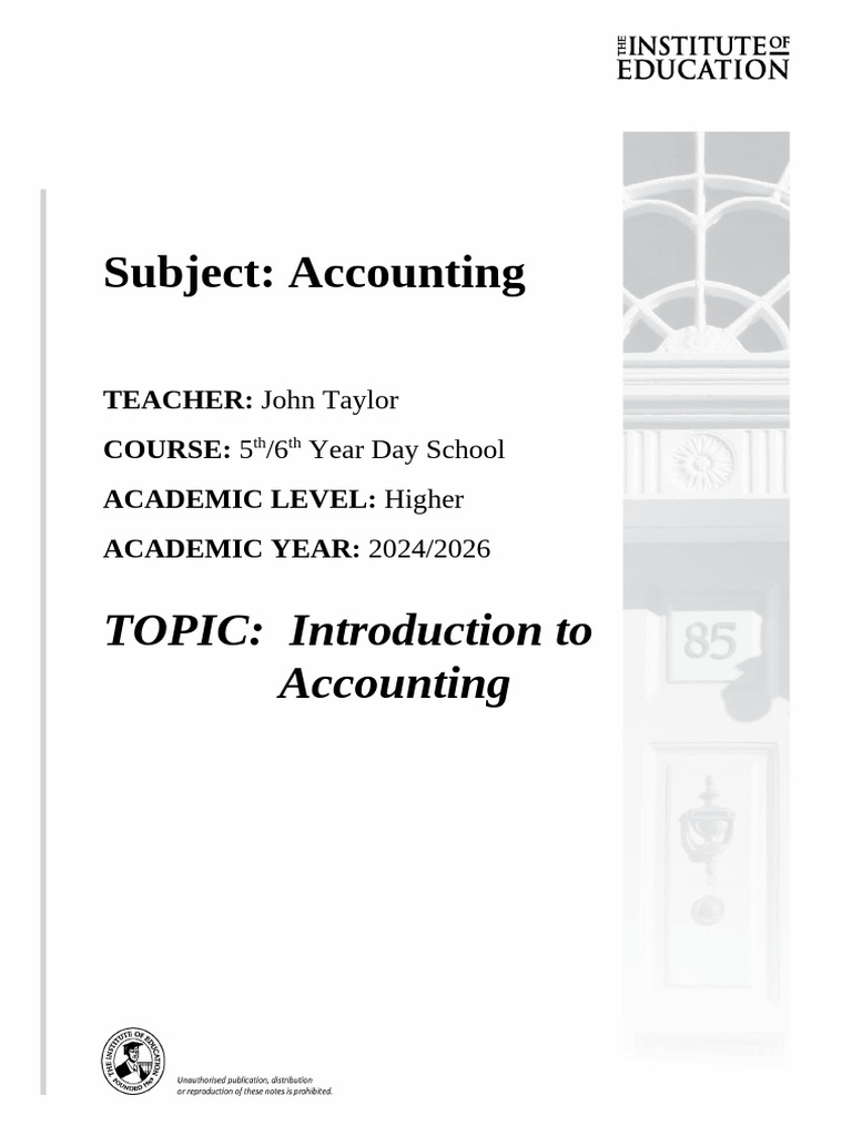 Introduction to Accounting Basics | PDF | Debits And Credits | Balance ...