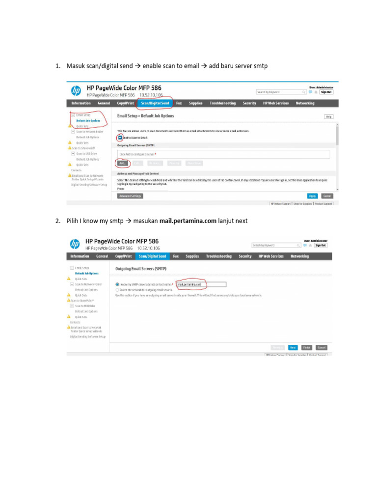 Konfigurasi Scan to Email Printer MPS | PDF