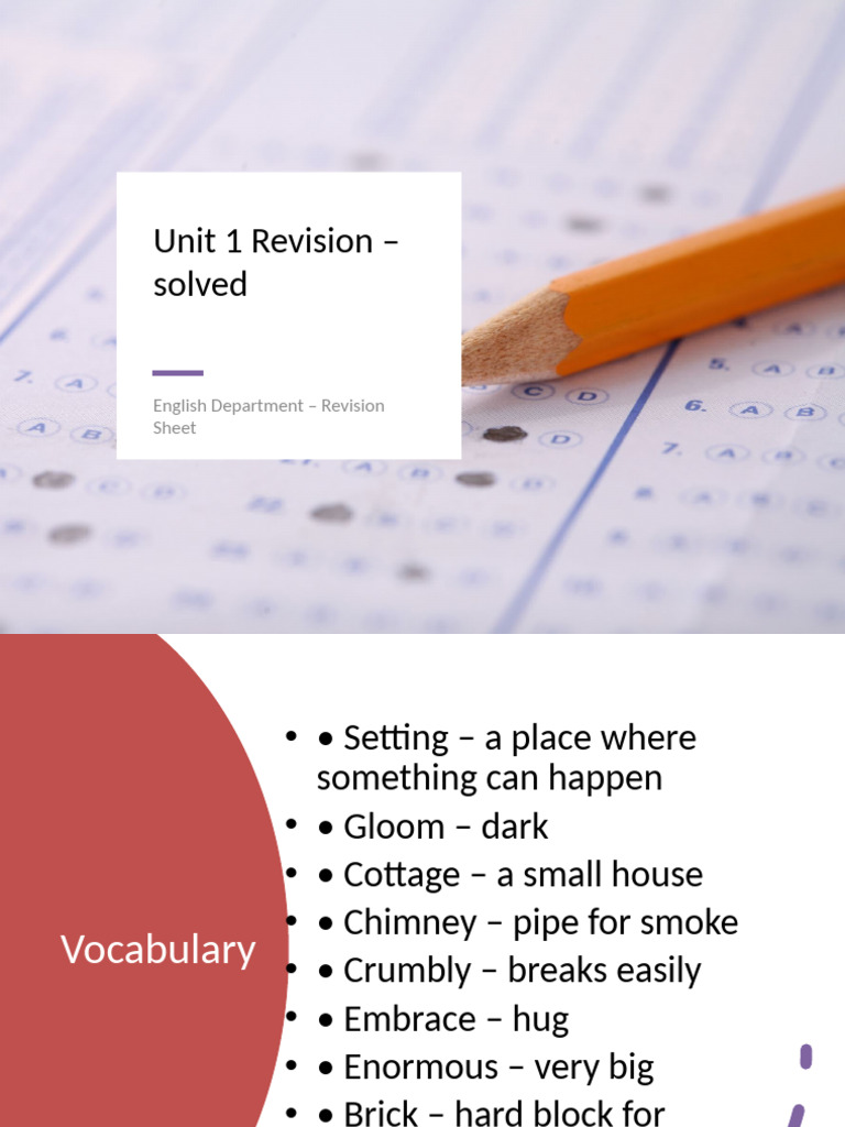 Unit 1 English Revision Guide | PDF