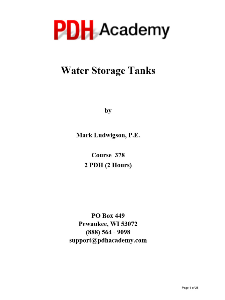 Understanding Water Storage Tanks | PDF | Water | Storm Drain