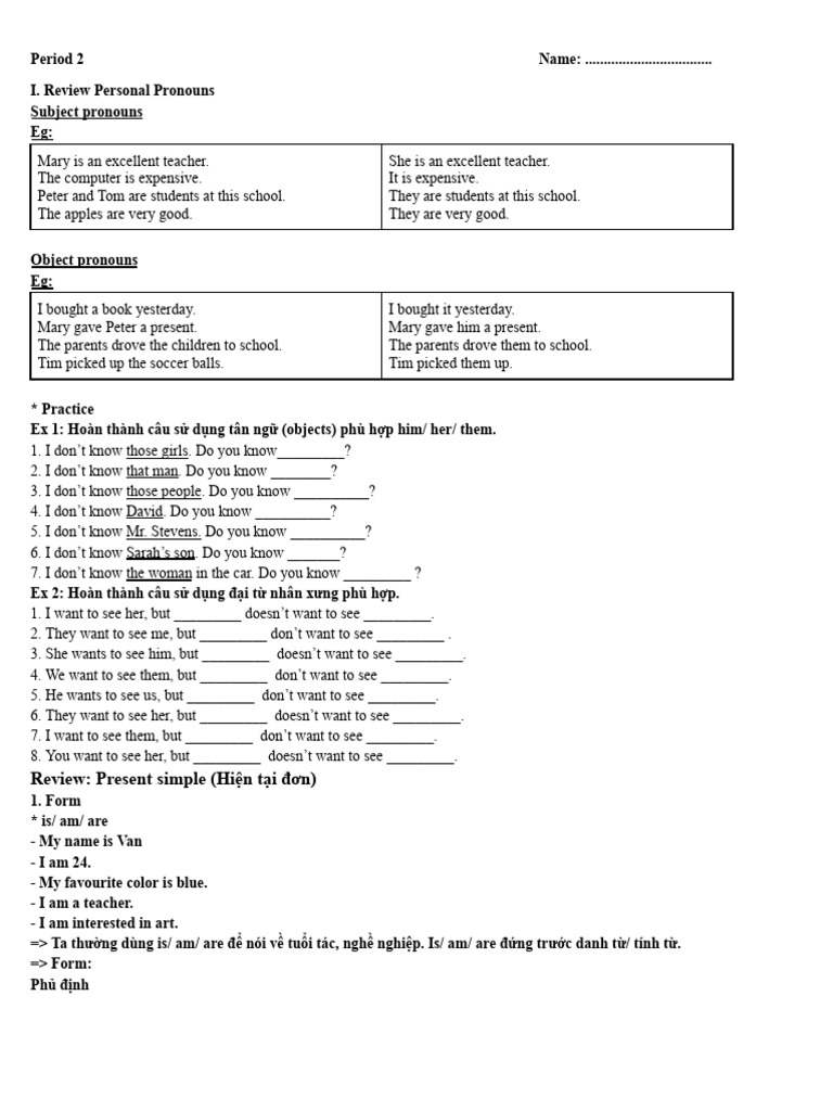 Personal Pronouns and Present Simple Review | PDF | Chess Theory | Chess