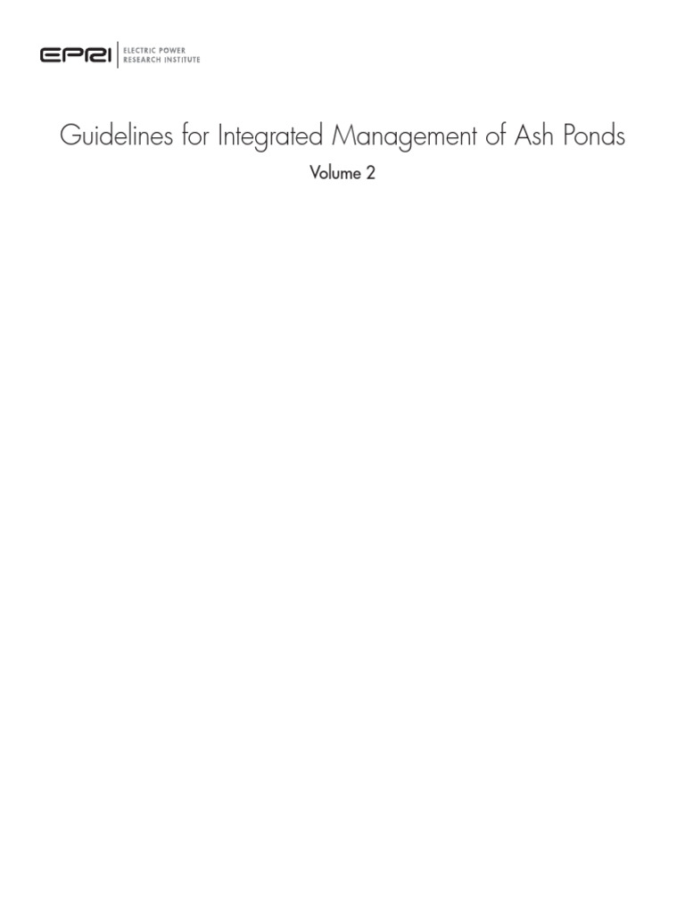 Guidelines For Integrated Management of Ash Ponds - Volume II | PDF | N ...