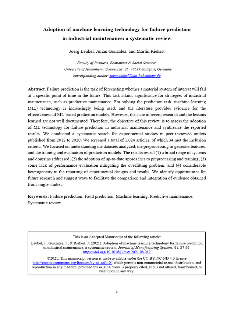 Machine Learning for Industrial Failure Prediction | PDF | Machine ...